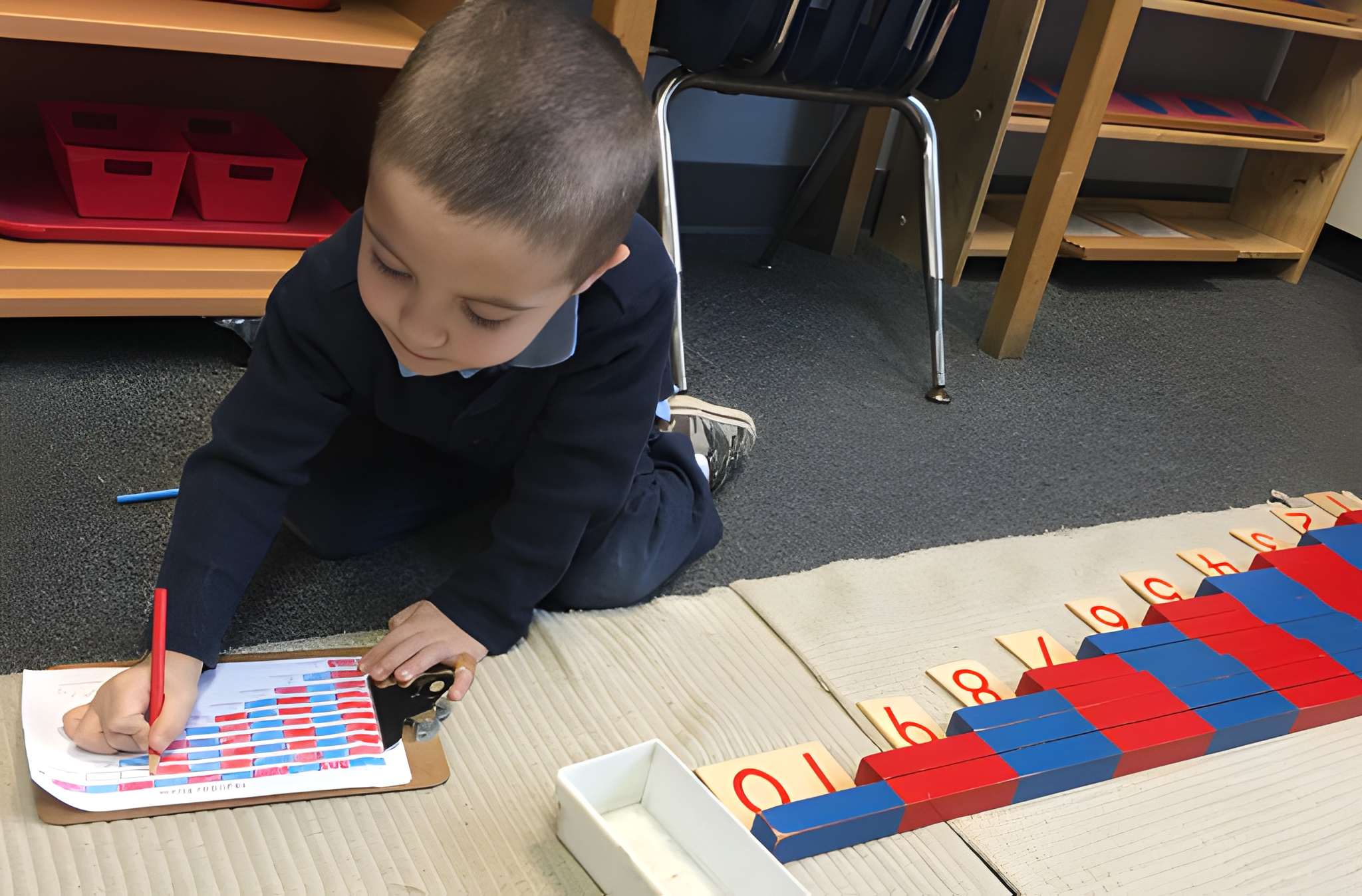 Children learning together at a Montessori Academies of Michigan campus